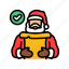 santa, claus, checking, his, list, christmas 