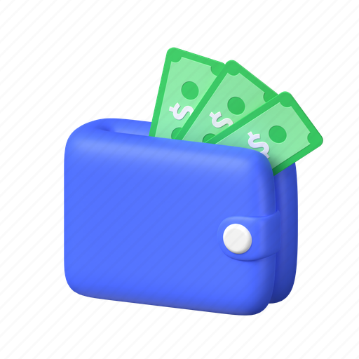 Cash, wallet, money, dollar, currency 3D illustration - Download on Iconfinder
