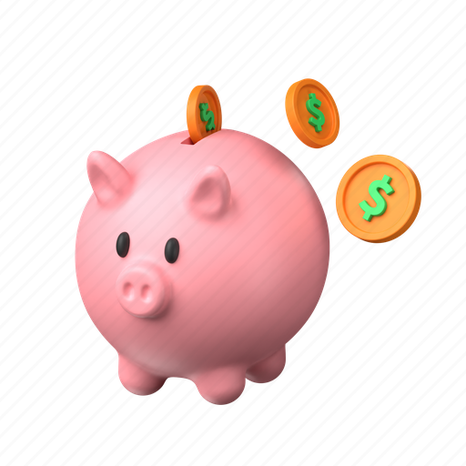 Piggy, savings, piggy bank, money, coin, dollar, currency 3D illustration - Download on Iconfinder
