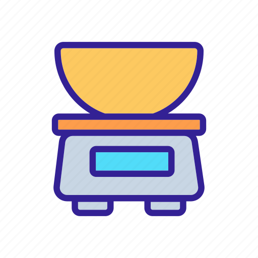 Bowl, commercial, domestic, electronic, scales, tool, weighing icon - Download on Iconfinder