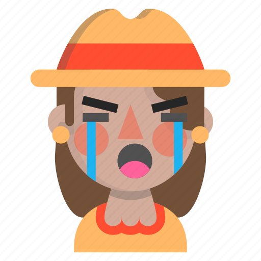 Crying, emoji, female, halloween, horror, monster, scarecrow icon - Download on Iconfinder