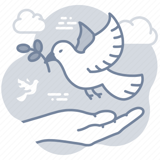 Peace, dove, hand, olive, branch icon - Download on Iconfinder