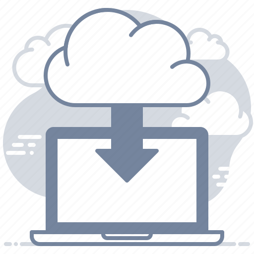 Backup, download, cloud, laptop icon - Download on Iconfinder
