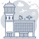 airport, building, control, tower