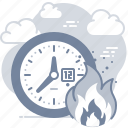 fire, time, deadline, clock