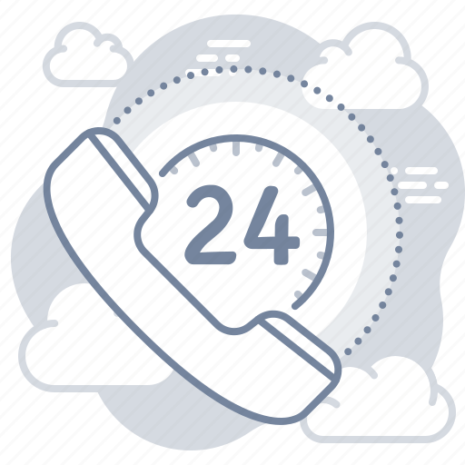 Twenty, four, work, hours, call icon - Download on Iconfinder