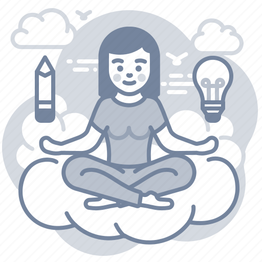 Meditation, woman, creative, idea icon - Download on Iconfinder