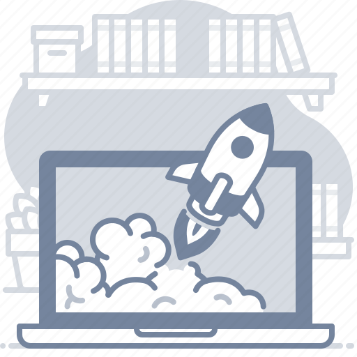 Laptop, launch, rocket, startup icon - Download on Iconfinder