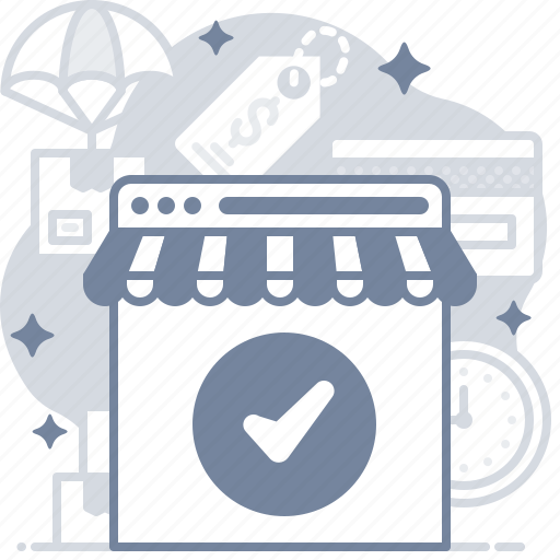 Online, shop, ecommerce, done icon - Download on Iconfinder