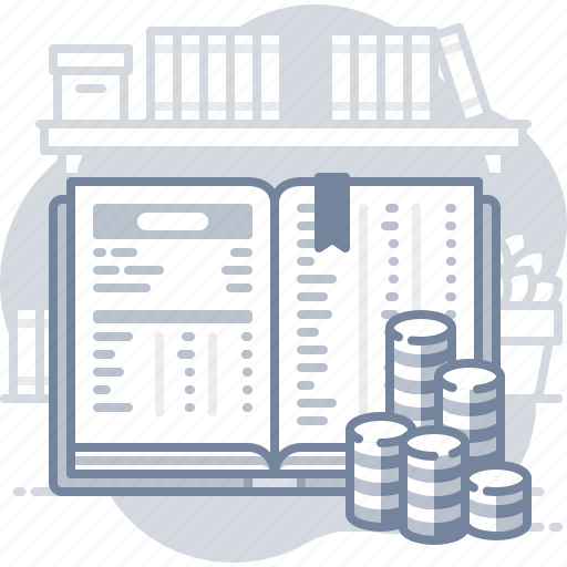 Bookkeeping, book, money, finance icon - Download on Iconfinder