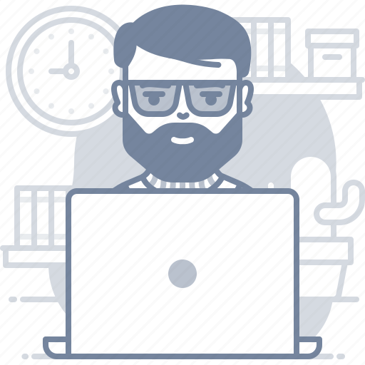 Laptop, work, man, office icon - Download on Iconfinder
