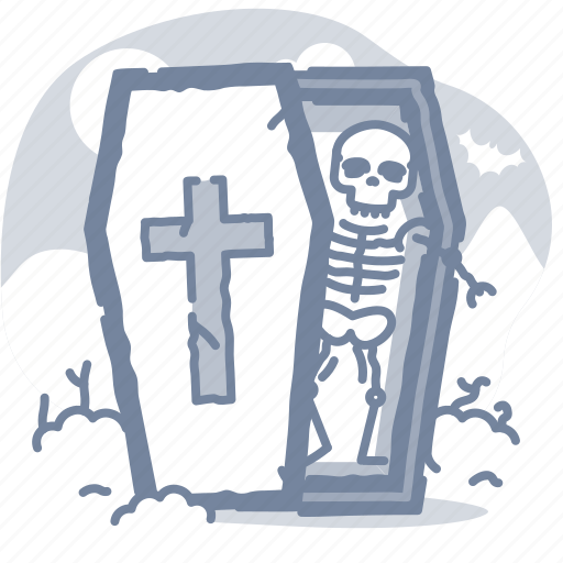Dead, halloween, coffin, skeleton icon - Download on Iconfinder