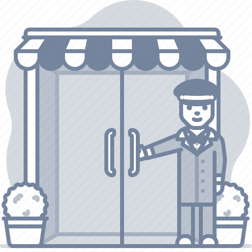Hotel, porter, doorman, entrance icon - Download on Iconfinder