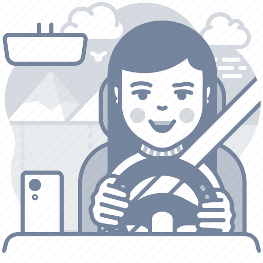 Driver, ride, female, car icon - Download on Iconfinder