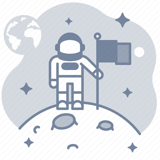 Space, astronaut, moon, flag icon - Download on Iconfinder