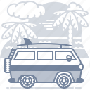 minivan, van, hippy, retro, vacation