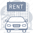 rent, car, service, transport
