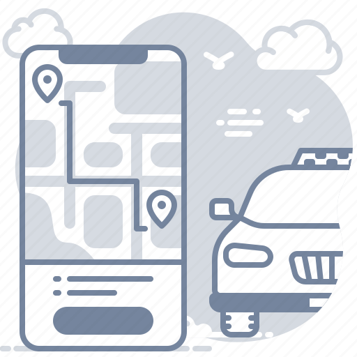 Route, mobile, app, taxi icon - Download on Iconfinder