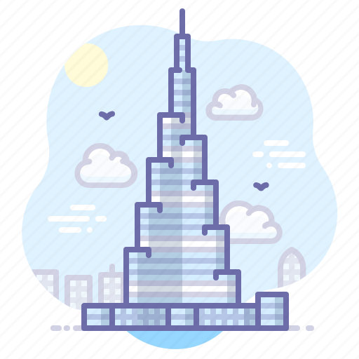 Burj, dubai, khalifa, landmark icon - Download on Iconfinder