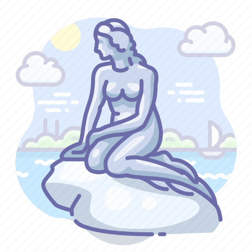 Copenhagen, danmark, mermaid, landmark icon - Download on Iconfinder