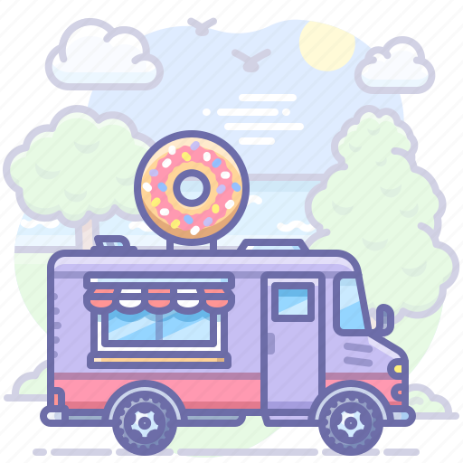 Donut, food, sweet, truck icon - Download on Iconfinder