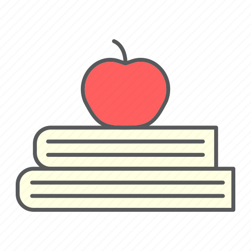 Apple, book, books, education, knowledge, school icon - Download on Iconfinder