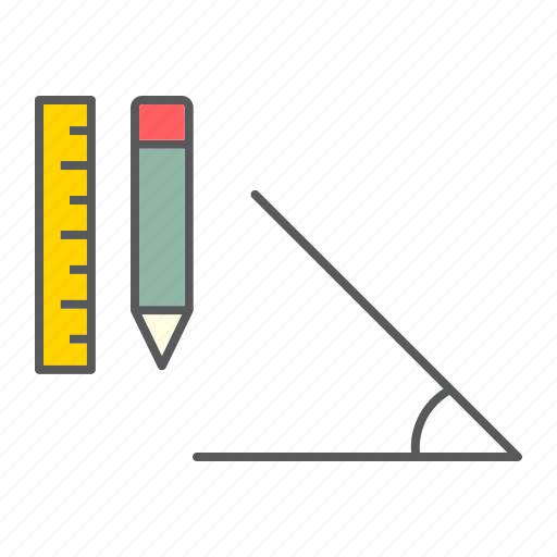 Education, geometry, measure, pencil, ruler, school icon - Download on Iconfinder
