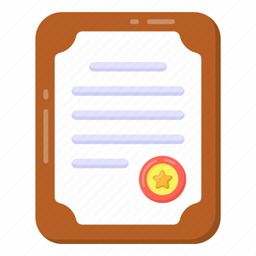 Degree, diploma, certificate, credential document, deed icon - Download on Iconfinder
