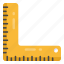 ruler, l scale, inches, measurement scale, stationery 