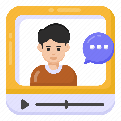 Video streaming, online video, video chat, multimedia, video communication icon - Download on Iconfinder