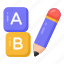 ab writing, ab learning, basic education, primary education, montessori test 