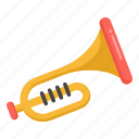 music horn, music instrument, music tool, music equipment, trumpet