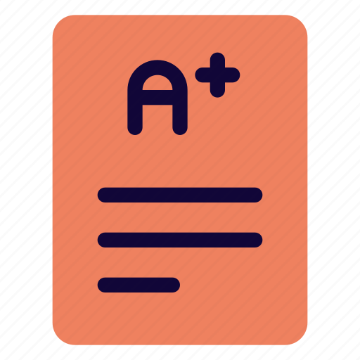 Report, card, school, a+, score, result icon - Download on Iconfinder