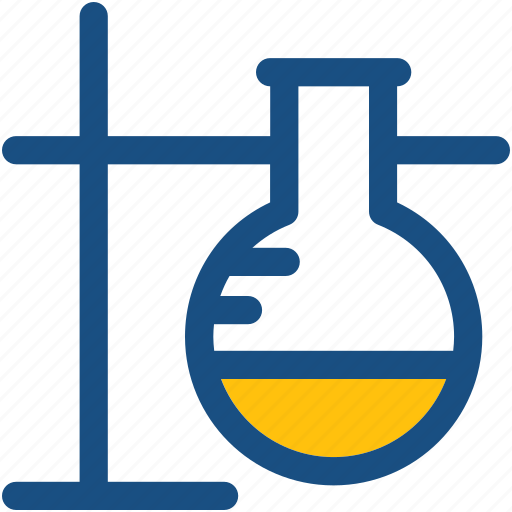 Conical flask, flask, flask stand, lab experiment, research icon - Download on Iconfinder