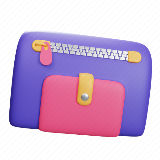 Pencil, bag, case, purse, stationery, holder, storage 3D illustration - Download on Iconfinder