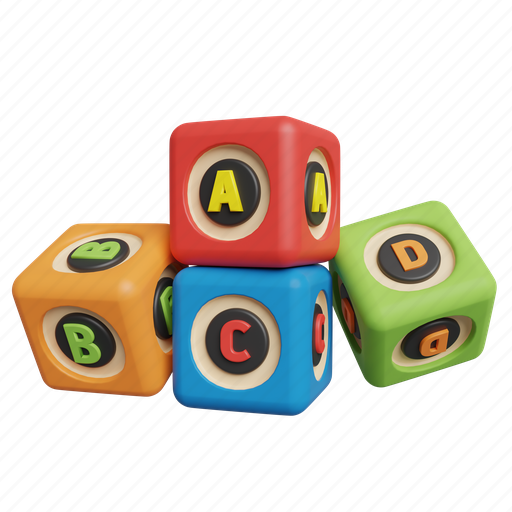 Alphabet, number blocks, number cubes, number cube, box, number, mathematics 3D illustration - Download on Iconfinder