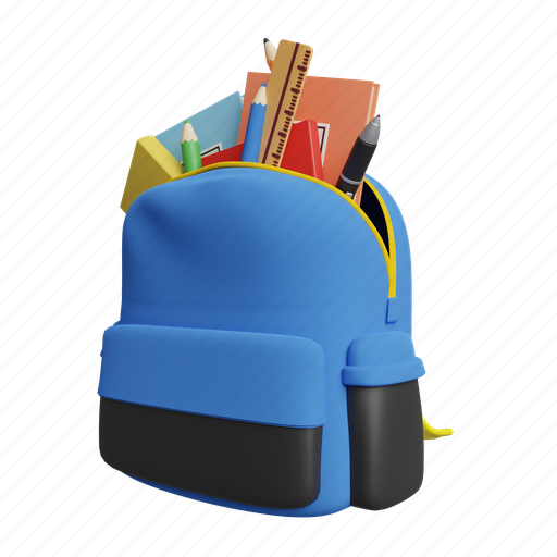 School, bag2, school bag, bag, backpack, student, study 3D illustration - Download on Iconfinder