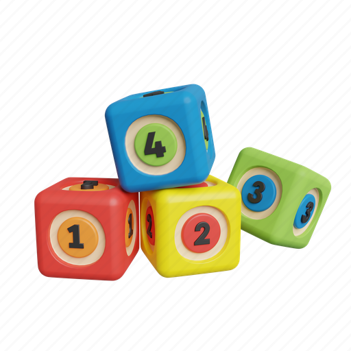 Number, cube, number cubes, number cube, box, counting, mathematics 3D illustration - Download on Iconfinder