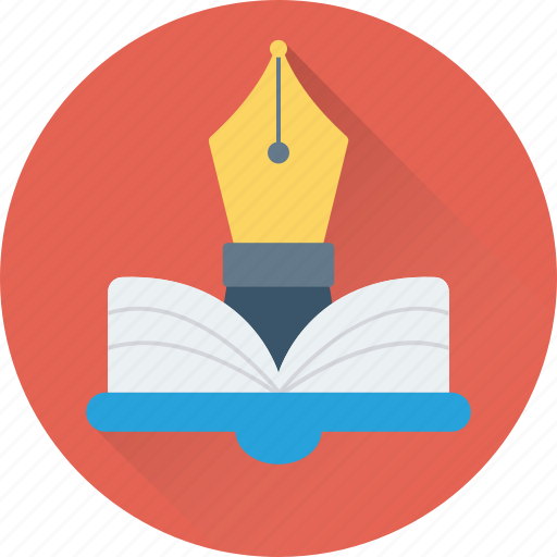 Book, nib, open book, pen, study icon - Download on Iconfinder