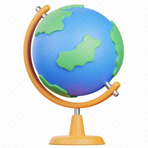 Globe, earth, world, geography, study, school, education 3D illustration - Download on Iconfinder