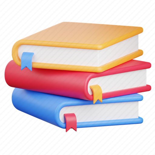 Books, book, notebook, study, reading, library, education 3D illustration - Download on Iconfinder