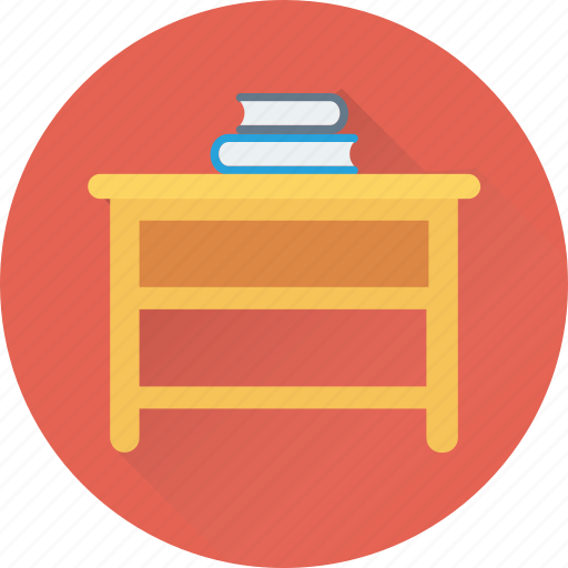 Books, desk, study, study desk, study table icon - Download on Iconfinder