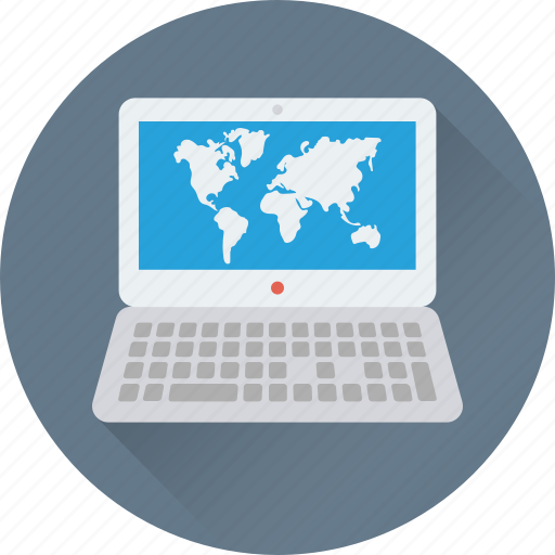 Geography, laptop, mac, map, world map icon - Download on Iconfinder