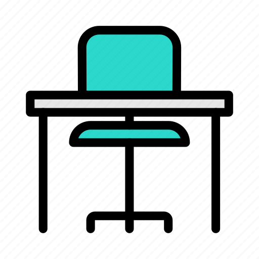 Desk, table, chair, education, school icon - Download on Iconfinder