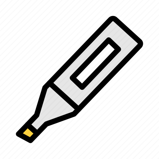 Marker, highlighter, education, stationary, pen icon - Download on Iconfinder