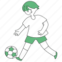 boy, playing, football, activity, sport, exercise, kid