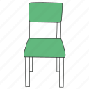 chair, seating, interior, household, furniture, classroom, school