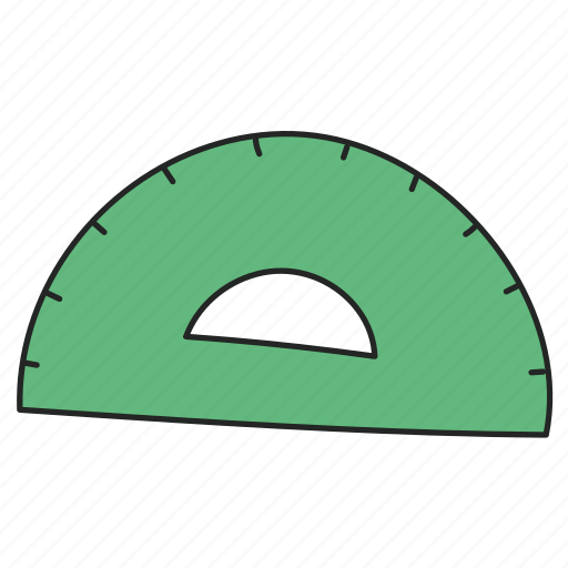 Geometric ruler, semicircle ruler, protractor, measurement, mathematics, stationery, school icon - Download on Iconfinder