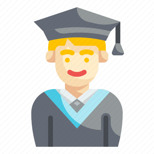 Graduation, school, university, academy, male icon - Download on Iconfinder