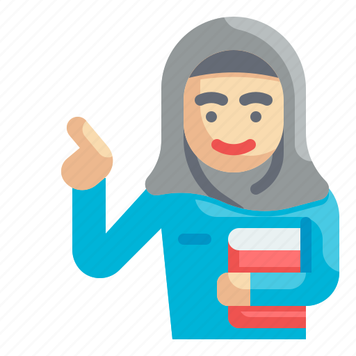 Hijab, teacher, muslim, headdress, woman icon - Download on Iconfinder
